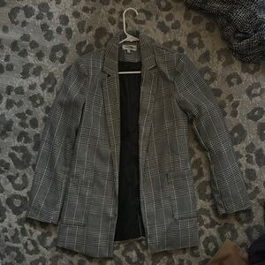 Women's Gray Plaid Coat